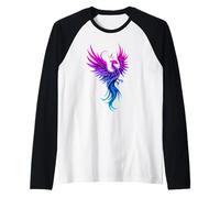 Bisexual Phoenix Bird Bi Pride Flag Rising from Ashes Manche Raglan