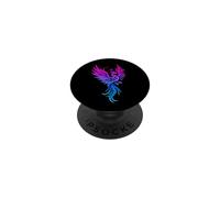 Bisexual Phoenix Bird Bi Pride Flag Rising from Ashes PopSockets PopGrip Adhésif