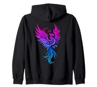 Bisexual Phoenix Bird Bi Pride Flag Rising from Ashes Sweat à Capuche