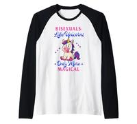 Bisexuals Like Unicorns Only More Magical Funny Bi Meme Manche Raglan