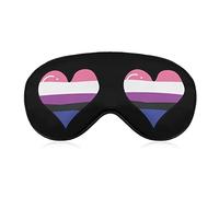 Bisexuel asexué coeur masque de sommeil doux bandeau masque pour les yeux portable avec sangle réglable pour hommes femmes