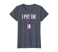 Bisexuelle Pride Drapeau Couleurs Je Mets Le Bi dans T-Shirt, Femme, Bleu Chiné, XXL