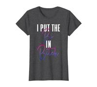 Bisexuelle Pride Drapeau Couleurs Je Mets Le Bi dans T-Shirt, Femme, Chiné Foncé, M