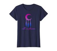 Bisexuels Célestes Spirituels Pas Une Phase Bi Pride Moon T-Shirt, Femme, Bleu Marine, XL