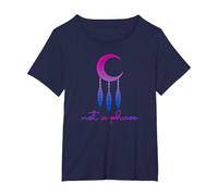 Bisexuels Célestes Spirituels Pas Une Phase Bi Pride Moon T-Shirt, Femme Grandes Tailles, Bleu Marine, 5X