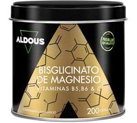 Bisglycinate de Magnésium - 200 Capsules - Vitamine C, B6, B5 - Magnésium hautement biodisponible - Vitamines pour la fatigue - Os et Articulations, Muscles - Glycinate de Magnésium - ALD