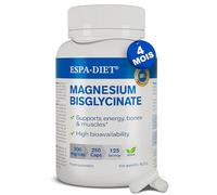 Bisglycinate de magnésium pur - Haute biodisponibilité et effet rapide - Sommeil réparateur, énergie, soutien osseux-musculaire et concentration - Magnésium assimilable, 250 gélules pour 4 mois