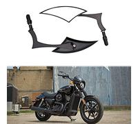 BISHERDER Rétroviseurs latéraux noirs pour moto Harley Davidson Road King Street Electra Glide Road Glide Dyna Softai Sportster 883 1200 (Noir)