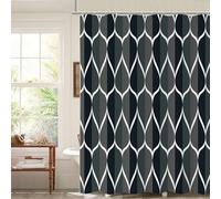 Bishilin Rideau de douche étroit, anthracite, 100 x 200 cm, avec motif gouttes, imperméable, pour baignoire