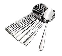 BishtHub Lot de 12 cuillères à soupe en acier inoxydable pour cuisine Longueur 16 cm