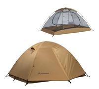 BISINNA Tente Dôme 2 Personnes 3-4 Saisons | Imperméable & Résistant au Vent | Ultraléger & Compact pour Camping, Randonnée, Festival ( Brun )