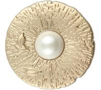 BISISO 10 pièces Gros Boutons de Perles Rondes en Or pour Coudre des Boutons de Perles pour Cardigans Bouton à Tige de Perle blanc-30mm