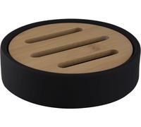 BISK Umbra porte-savon sur pied noir-bois 07982