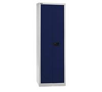 BISLEY Armoire à Portes battantes Universelle, 4 étagères, 5 Oh, l 600 mm, métal, Corps 505 Gris Clair, façades Bleu Oxford, 40 x 60 x 195 cm