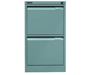 BISLEY Armoire de Rangement Suspendue à Une Seule Voie DIN A4 2 tiroirs HR, Métal, Argent 355, 62,2 x 41,3 x 71,1 cm