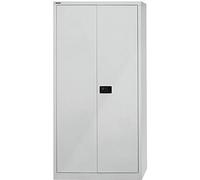 BISLEY Armoire Universelle à Portes battantes, 4 étagères galvanisées, 5 Oh, métal, 645 Gris Clair, 40 x 91,4 x 195 cm