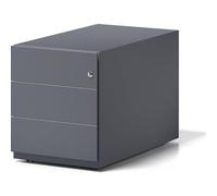 BISLEY Boîte à roulettes Note avec poignée 3 tiroirs universels en métal 634 Gris Anthracite 77,5 x 42 x 49,5 cm