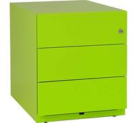 BISLEY Boîte à roulettes Note avec poignée et 3 tiroirs universels, Métal, Vert (604), 56,5 x 42 x 49,5 cm