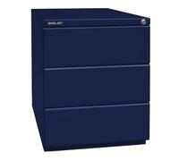 BISLEY Boîte à roulettes OBA avec Dessus de 25 mm, 3 tiroirs universels, Métal, 639 Bleu Oxford, 56,5 x 42 x 51,9 cm