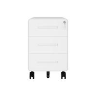 BISLEY EasyRoll Caisson à roulettes avec 3 tiroirs, coffre de bureau de couleur 696 blanc, chariot à roulettes, dimensions (H x l x P) : 500 x 400 x 500 mm - Utilisation sous le bureau, dossiers