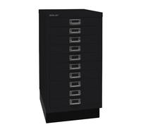 BISLEY MultiDrawer Série 29 avec Socle, DIN A3, 10 tiroirs, métal, 633, Noir, 43,2 x 34,9 x 67 cm