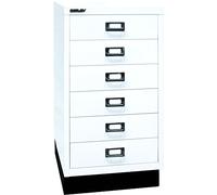 BISLEY MultiDrawer, série 29 avec Socle, Format A3, 6 tiroirs, Métal, 696 Blanc de Circulation, 43,2 x 34,9 x 67 cm