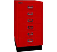 BISLEY Multidrawer Série 29 avec Socle, Format A3, 6 tiroirs, métal, Rouge Cardinal, 670, 43,2 x 34,9 x 67 cm