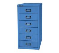 BISLEY MultiDrawer Série 29, DIN A4, 6 tiroirs, métal, 605 Bleu, 38 x 27,9 x 59 cm