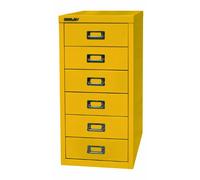 BISLEY MultiDrawer Série 29, DIN A4, 6 tiroirs, métal, 641 Jaune Zinc, 38 x 27,9 x 59 cm