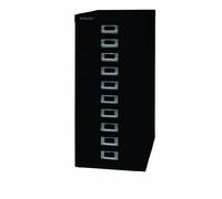 BISLEY MultiDrawer, série 29, Format A4, 10 tiroirs, métal, 633, Noir, 38 x 27,9 x 59 cm