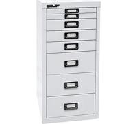 BISLEY MultiDrawer, série 29, Format A4, 8 tiroirs, métal, 696, Blanc Circulation, 38 x 27,9 x 59 cm