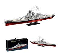 Bismarck Cuirassé Kit de construction 2686 pièces Military WWII Navire de guerre militaire allemand Modèle de cuirassé marin MOC Kit de modélisation militaire Kit de construction cadeau pour adultes