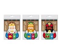 Bismark Lot de 2 rouleaux de Washi-Tape de Noël pour cadeaux - Thème des Rois Mages - Dimensions 20 mm x 3 m et 30 mm x 3 m - 3 motifs aléatoires G