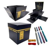 Bismillah and Hajj Kaaba Boîte cadeau pour Hajj et Umrah, avec 2 rubans en satin et 4 marqueurs métalliques