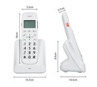 Bisofice Téléphone sans fil extensible avec 1.8inch LCD 3 lignes d'affichage Support 5 combinés Connexion 13 touches de raccourci Blocage d'appel Appels mains libres Intercom Conférence téléphonique F