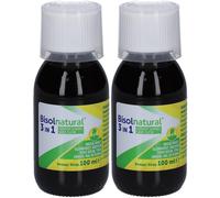 Bisolnatural 3 in 1 Sans sucre | Solution naturelle contre la toux grasse, sèche et le mal de gorge Sirop 2x100 ml
