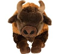 Bison-29 Cm (Longueur)-Buffle En Peluche,Bovin,B?uf-Peluche,Doudou,Marron Foncé