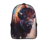 bison 3d imprimé sacs d'école pour ado et adultes fashion décontracté portraits d'animaux sacs à dos d'école 2 compartiment garcon fille sac scolaire de voyage-16,pour les voyages les affaires