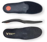 BISON ALFA Semelles Orthopédiques 1 Paire - Semelles Chaussures Confort au Pied Plat - Semelle en Cuir de Talon Amorti pour Femme et Homme - Taille 40 Noir