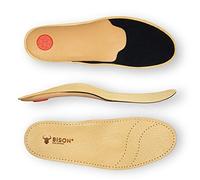 BISON ALFA Semelles Orthopédiques 1 Paire - Semelles Chaussures Confort au Pied Plat - Semelle en Cuir de Talon Amorti pour Femme et Homme - Taille 45 Beige