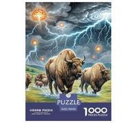 Bison américain 1000 Pièces Animaux Puzzle pour Adulte Jeu D'Intelligence De l'art De La DécoRation Moderne Adultes Et Enfants Dès 14 Ans 70x50cm/1000pcs