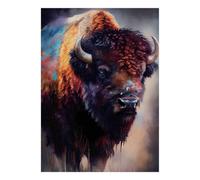 Bison Animal Nature 1000 Pièces Mini Puzzle pour Adolescents Détente | 52x38cm Carton Décoration Bureau Découpe Précise Cadeau Anniversaire Relaxation