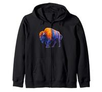 Bison aquarelle colorée Sweat à Capuche