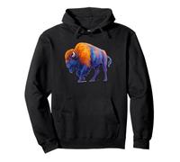Bison aquarelle colorée Sweat à Capuche