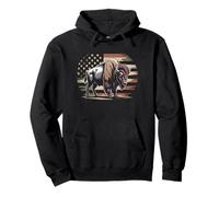Bison Camo USA Flag T-Shirt - Chasse au Buffle Patriotique Sweat à Capuche