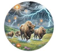 Bison d'Amérique 1000 Pièces Animal Puzzle pour Adulte Jeu Éducatif Défi Jeu Cadeau Unique Adultes Enfants 1000pcs (67.5x67.5cm)