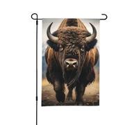 Bison d'Amérique du Nord,Drapeau de jardin décoratif double face pour intérieur et extérieur, 30 x 45 cm