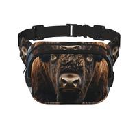 Bison d'Amérique du Nord,Sac Banane carré Double Couche, Sac de Poitrine