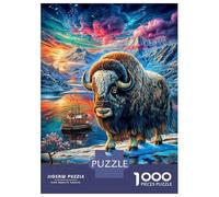 Bison d'europe Puzzle 1000 Piece pour Adultes Enfant, Jeu De Défi Intellectuel Puzzles 52x38cm/1000pcs