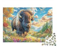 Bison d'europe Puzzle 1000 Piece pour Adultes Et Adolescents Âgés De 14 Ans Et Plus, Jeu De Défi Intellectuel Puzzles 38x26cm/1000pcs
